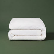 Warm white washed linen bedding set, product photograph