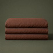 Close view of the deep brown linen