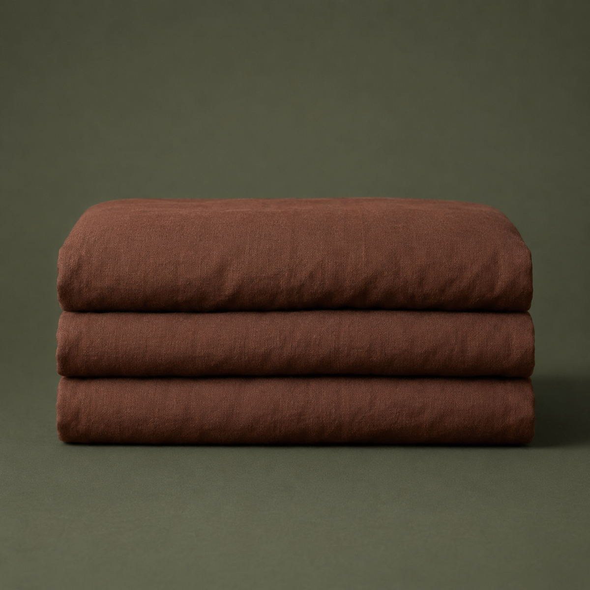 Close view of the deep brown linen