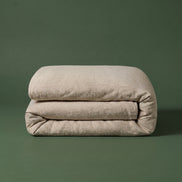 Pale oatmeal washed linen bedding set, second product photograph