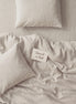 Pale oatmeal washed linen bedding set, product photograph
