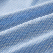 Pale blue striped washed linen bedding set, second product photograph