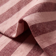 Dusty terracotta striped washed linen bedding set, second product photograph