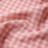 Dusty pink checked washed linen bedding set, second product photograph