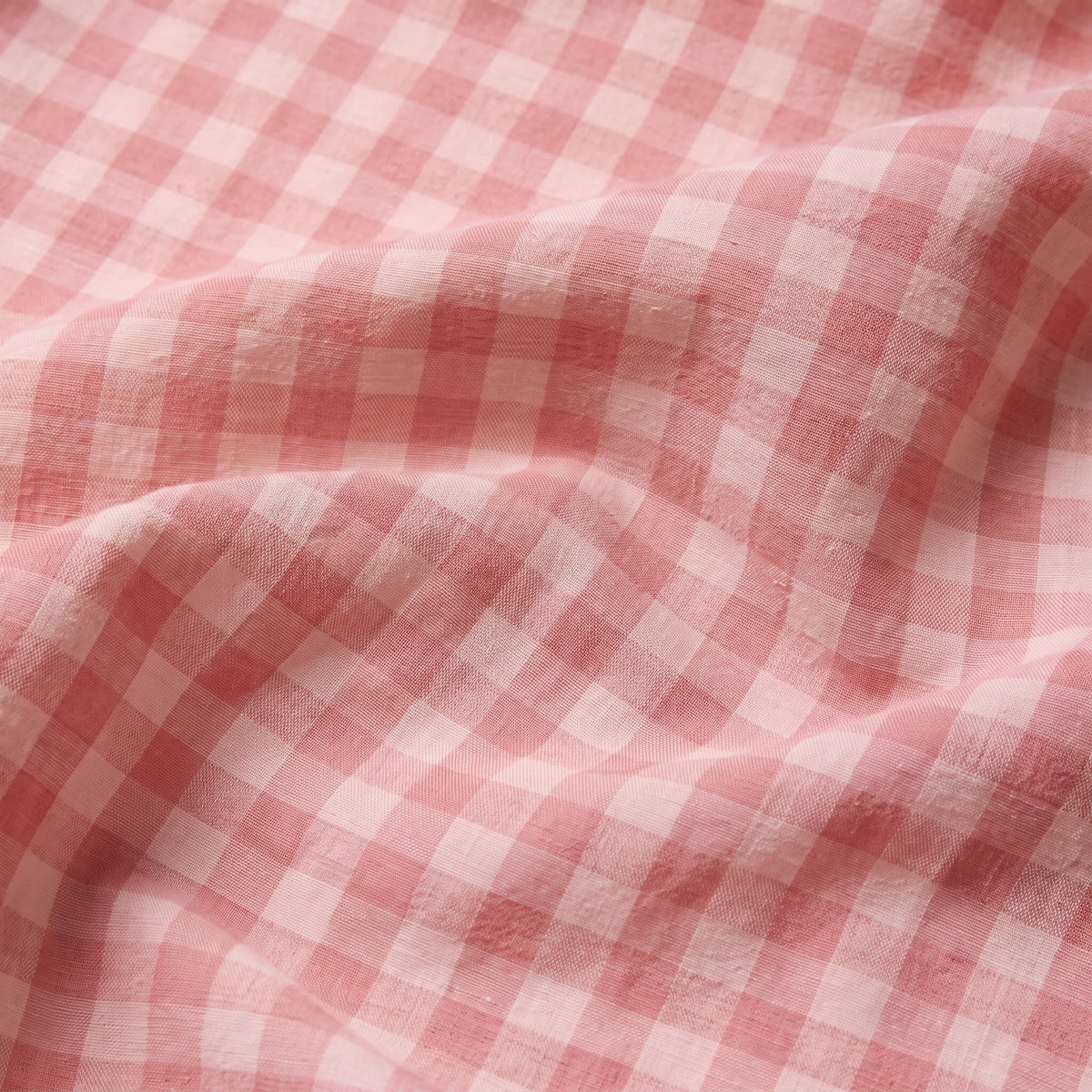 Dusty pink checked washed linen bedding set, second product photograph